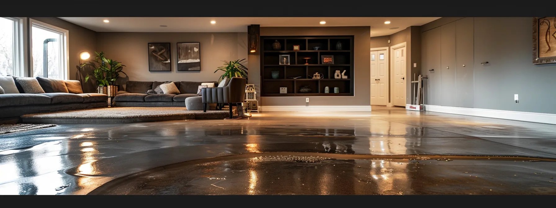 a well-lit residential basement showcases a professional waterproofing process, featuring exposed concrete walls and flooring where a contractor meticulously applies waterproofing membranes and seals cracks, while a french drain is installed along the perimeter, emphasizing the transformative impact of effective moisture control solutions. a well-lit residential basement showcases a professional waterproofing process, featuring exposed concrete walls and flooring where a contractor meticulously applies waterproofing membranes and seals cracks, while a french drain is installed along the perimeter, emphasizing the transformative impact of effective moisture control solutions.