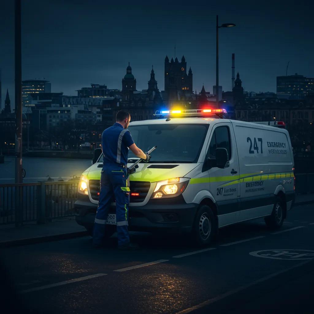 Plumber responding to an emergency call in Glasgow, highlighting our 24/7 plumbing services