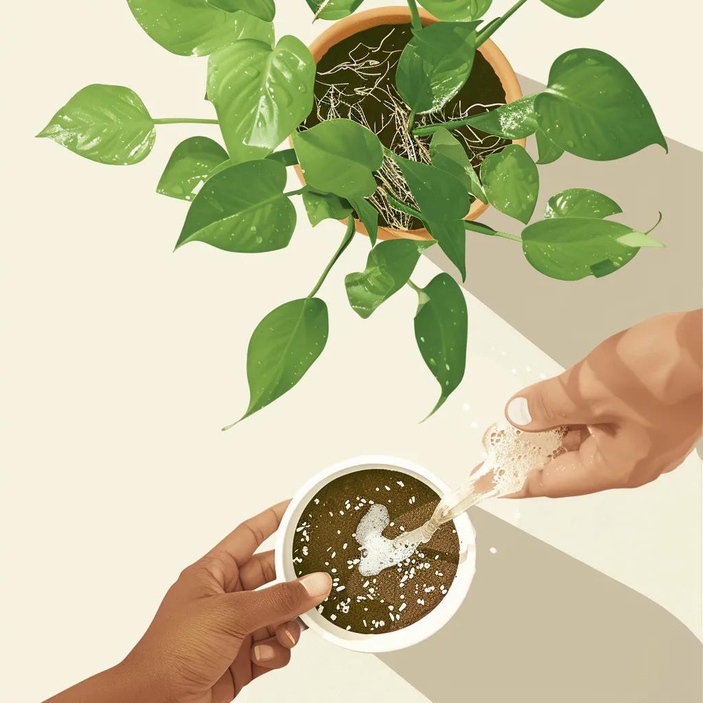 Person transitioning houseplant roots to soilless growing medium with LECA