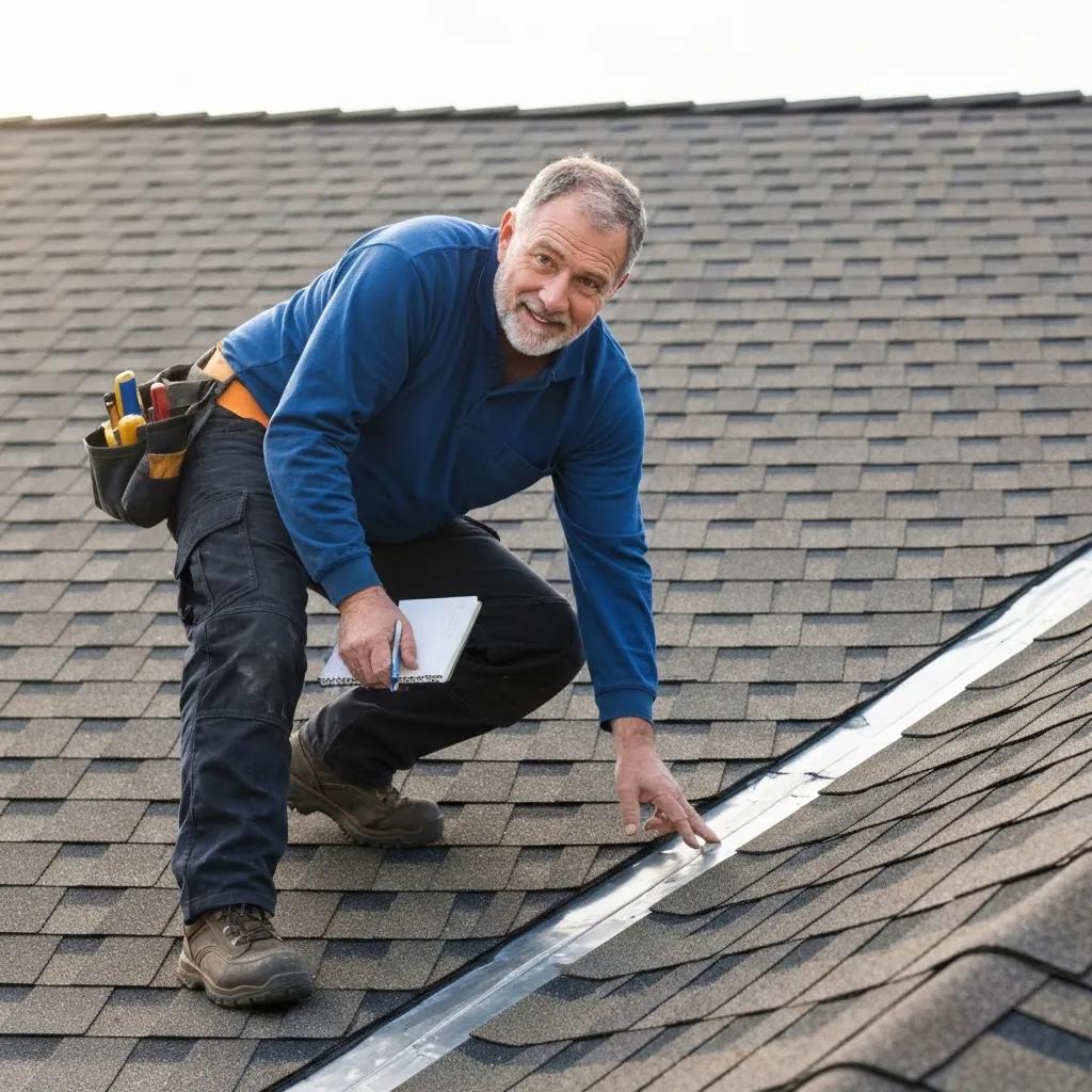Professional inspecting a roof for damage before sealant application, highlighting the importance of thorough inspections