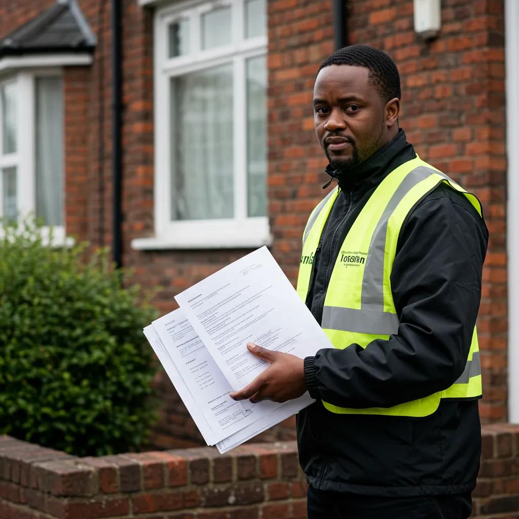 Professional process server delivering legal documents in Newcastle