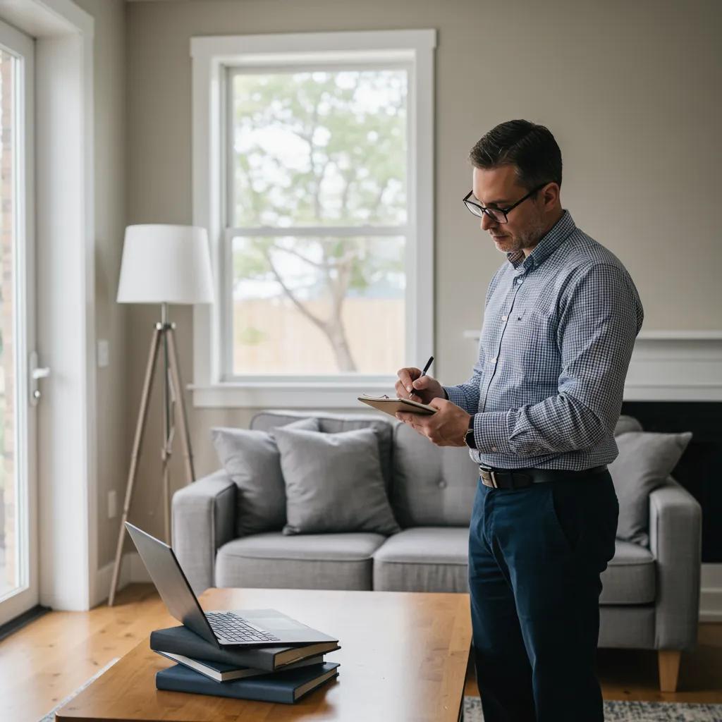 Property appraiser inspecting a home for valuation, showcasing the valuation process