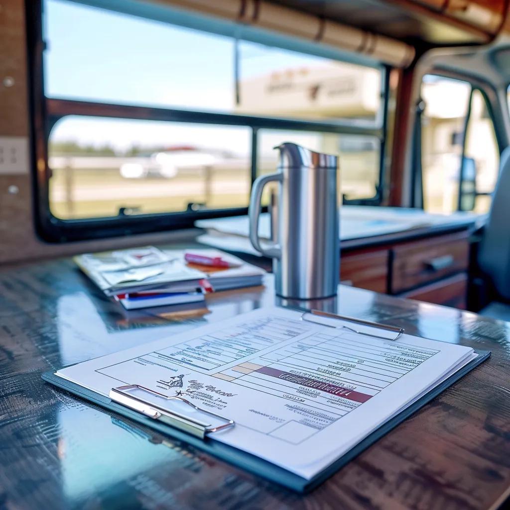 Checklist of rental requirements for horse and livestock trailers in a professional rental office setting