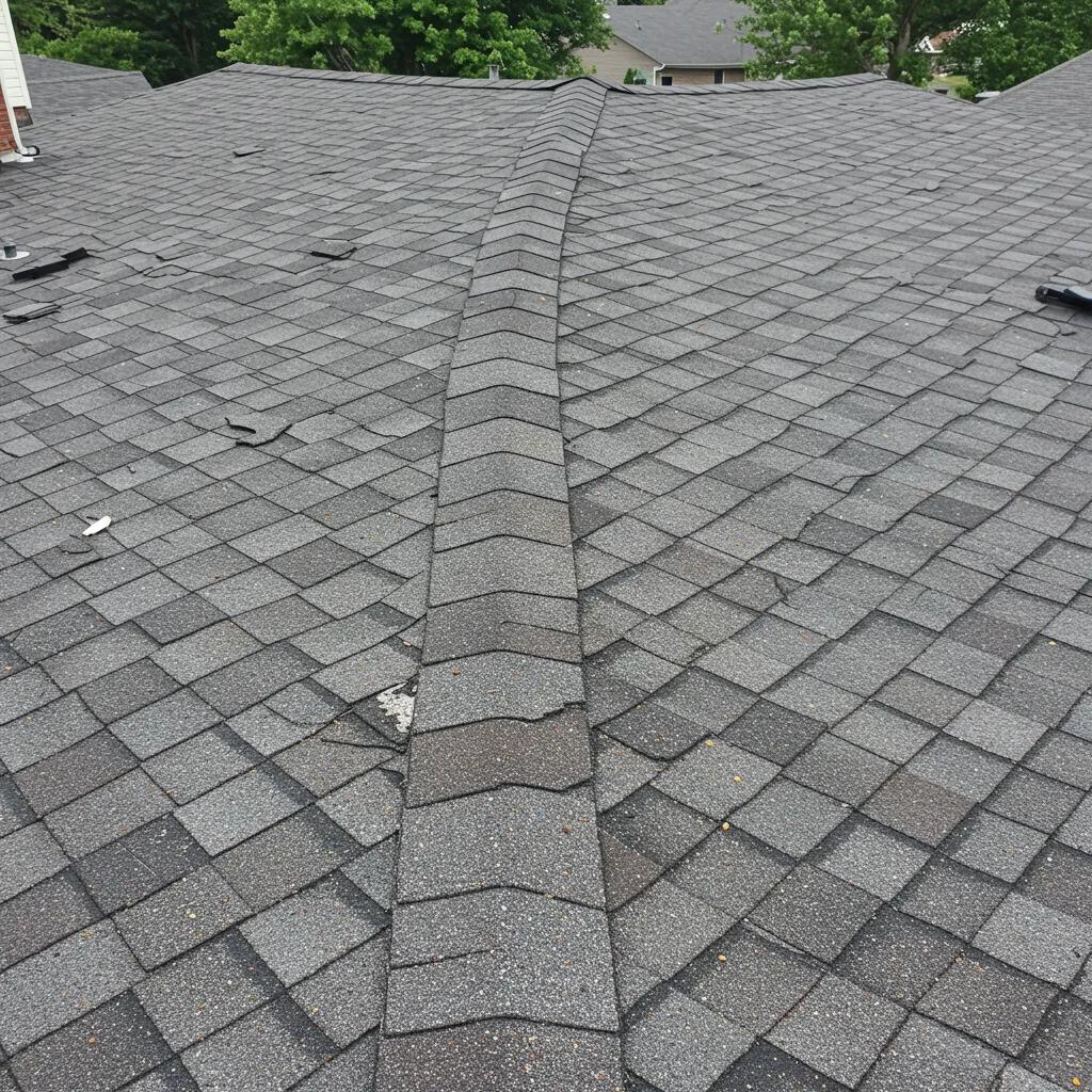 Residential roof with visible damage signs, highlighting the importance of early roofing problem recognition