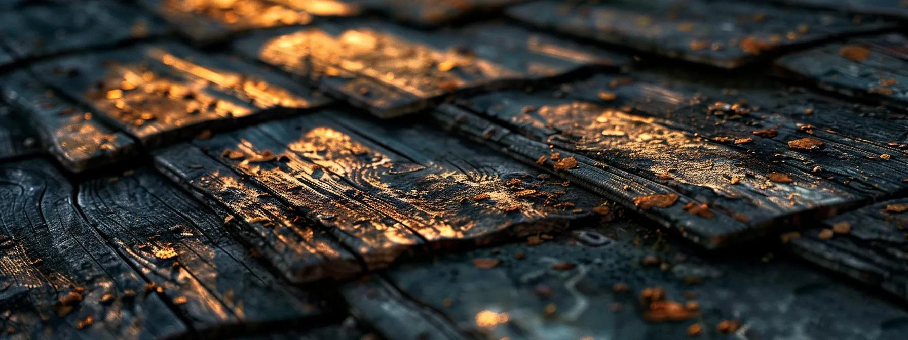 a close-up shot of a worn rooftop showcasing several missing shingles, emphasizing the stark gaps against the weathered surface, under dramatic, artificial lighting to highlight the urgency of roof maintenance. a close-up shot of a worn rooftop showcasing several missing shingles, emphasizing the stark gaps against the weathered surface, under dramatic, artificial lighting to highlight the urgency of roof maintenance.
