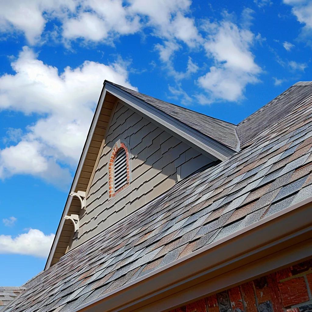 Residential roofing in Saint Louis showcasing various materials and styles under clear skies