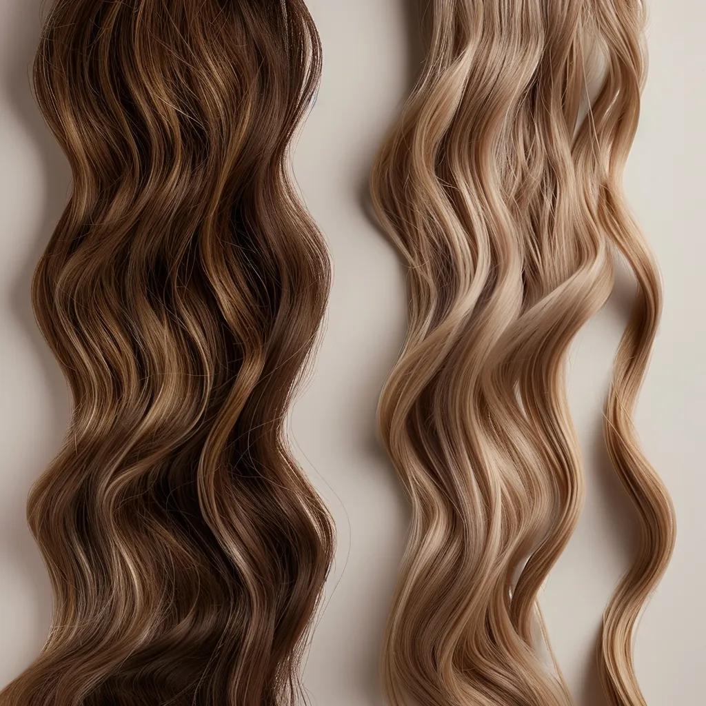 Comparison of hand-sewn weft and keratin bond hair extensions emphasizing comfort and quality Comparison of hand-sewn weft and keratin bond hair extensions emphasizing comfort and quality