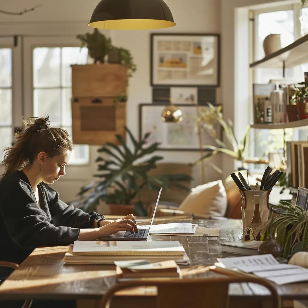 Cozy office scene with a business owner planning year-end tax strategies