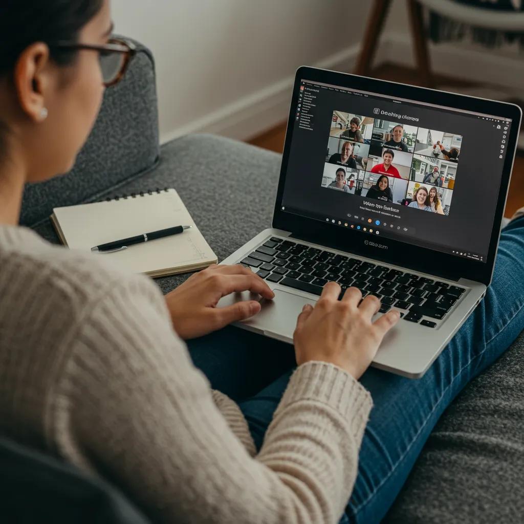 A student attentively participating in an online driving class via Zoom, showcasing the ease and convenience of virtual learning