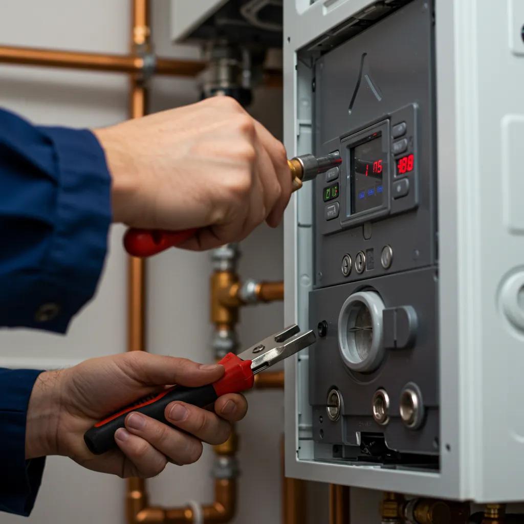 A skilled technician carefully inspecting a boiler, highlighting the urgency of emergency repair services