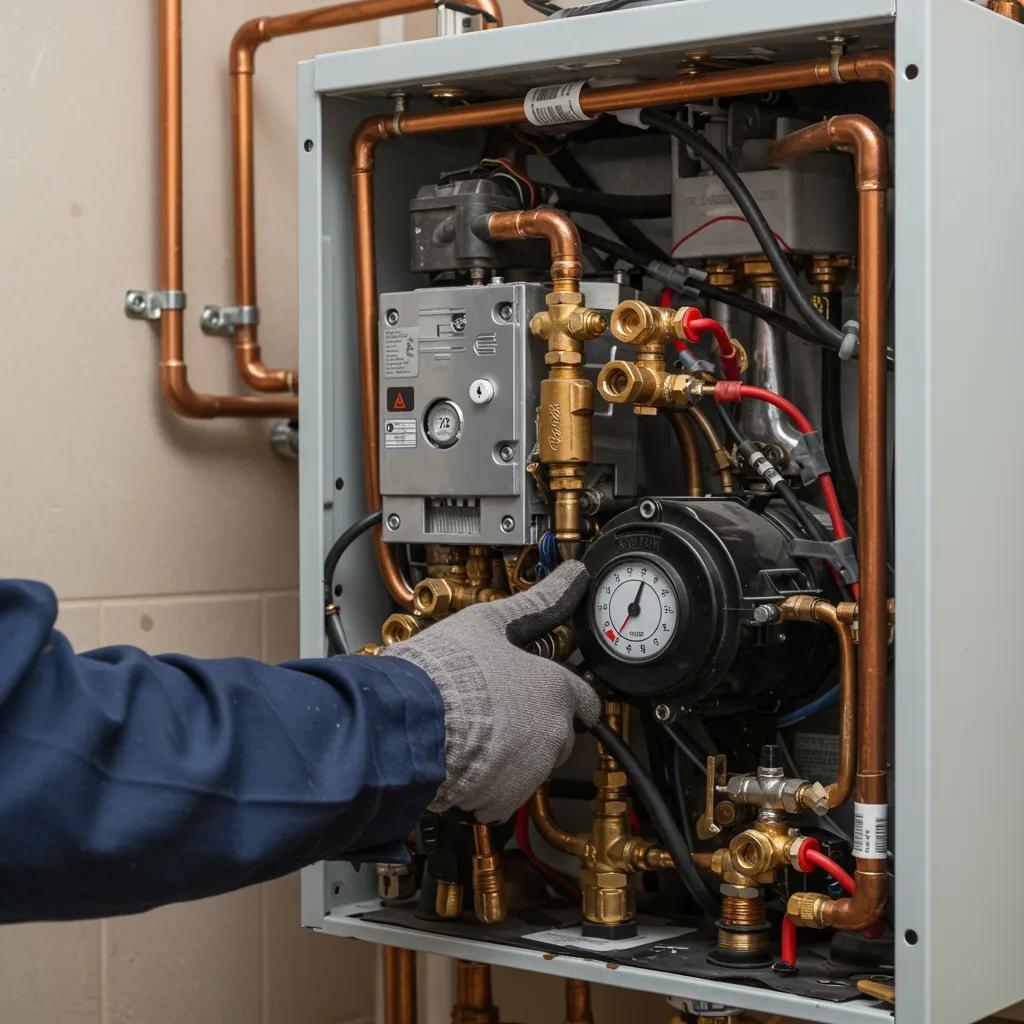 Besafe24-7 technician inspecting a boiler for repairs in a Glasgow home
