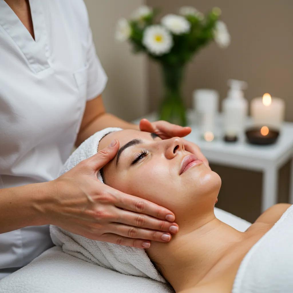 Expert therapist performing a rejuvenating facial massage to enhance anti-aging benefits