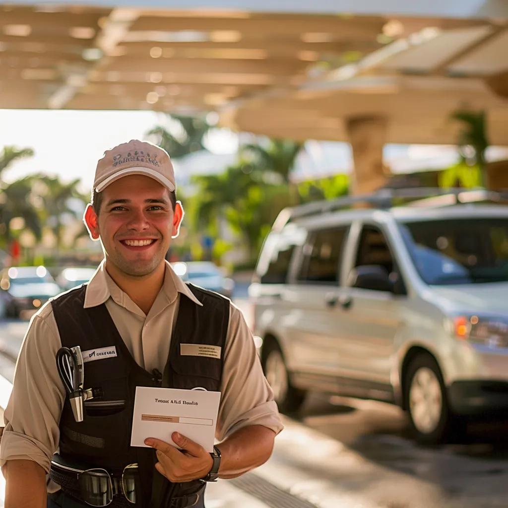 Bilingual driver welcoming travelers at Punta Cana Airport, enhancing the arrival experience Bilingual driver welcoming travelers at Punta Cana Airport, enhancing the arrival experience