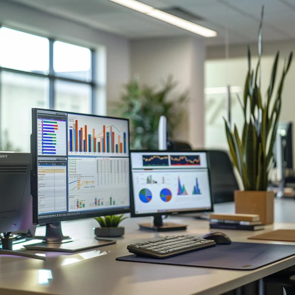 an upscale, modern office with a sleek computer setup displaying vibrant graphs and data, illustrating a confident professional discussing innovative strategies for home selling with a focus on the a.i. listing advantage™ in south jersey. an upscale, modern office with a sleek computer setup displaying vibrant graphs and data, illustrating a confident professional discussing innovative strategies for home selling with a focus on the a.i. listing advantage™ in south jersey.