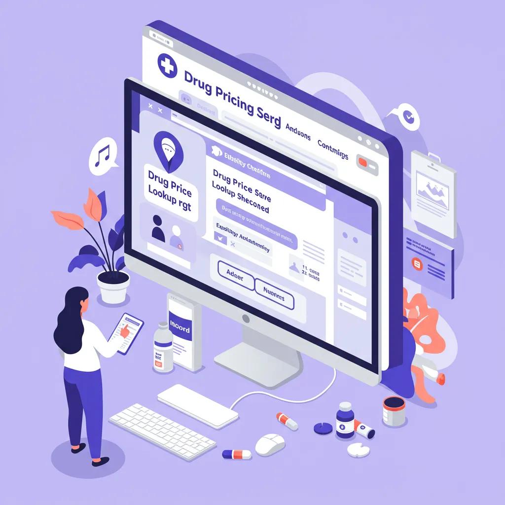 User-friendly interface of a drug pricing website highlighting key features