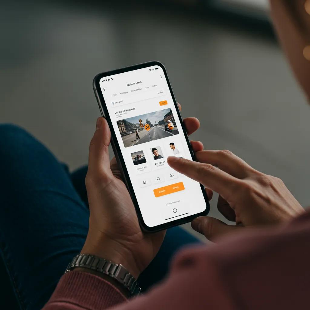 User navigating a mobile-optimized website on a smartphone