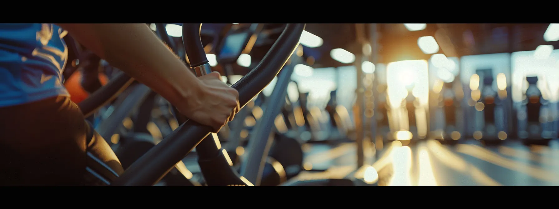 a gym member using a cardio machine