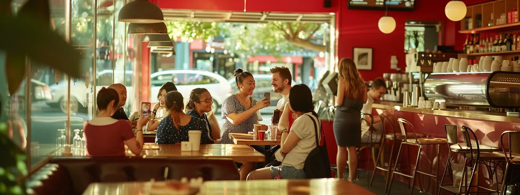 , vibrant cafe scene captures a g