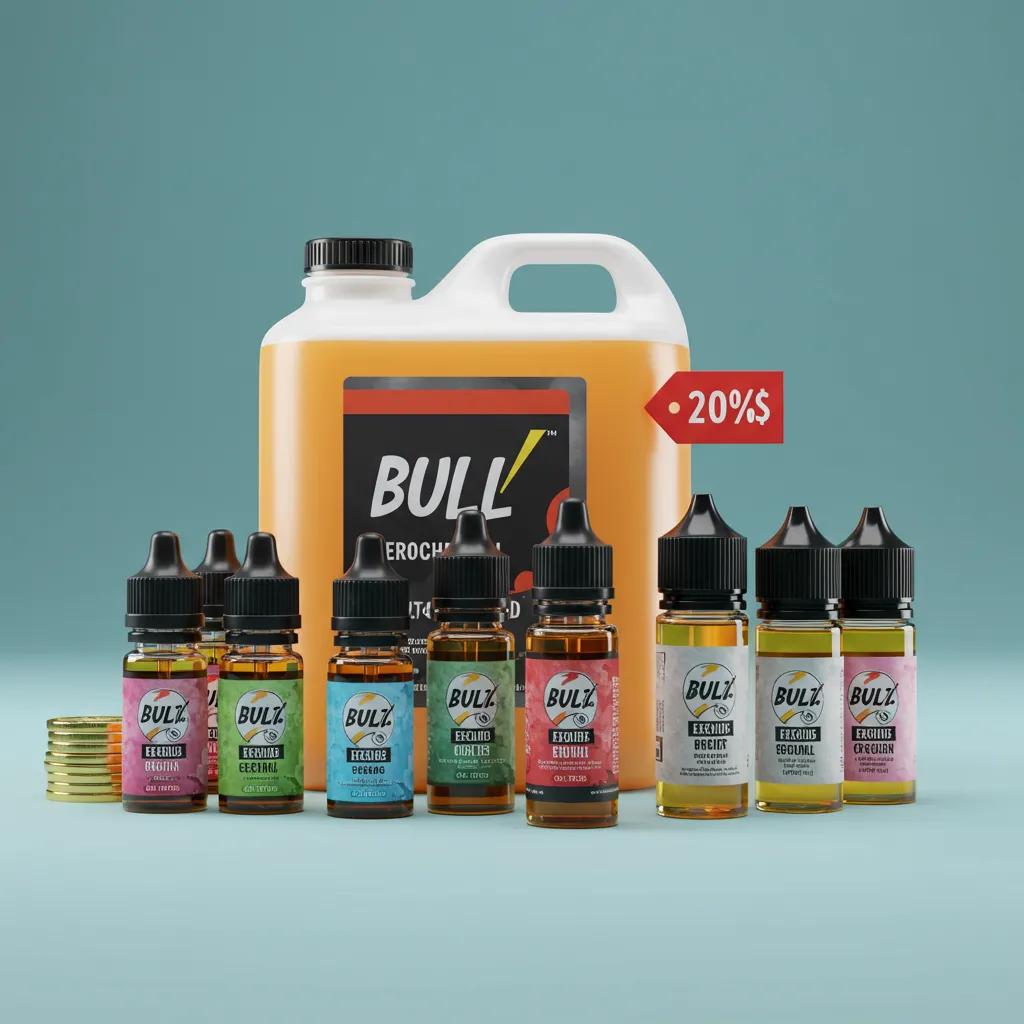A visual comparison highlighting the cost savings of buying e-liquid in bulk versus individual bottles