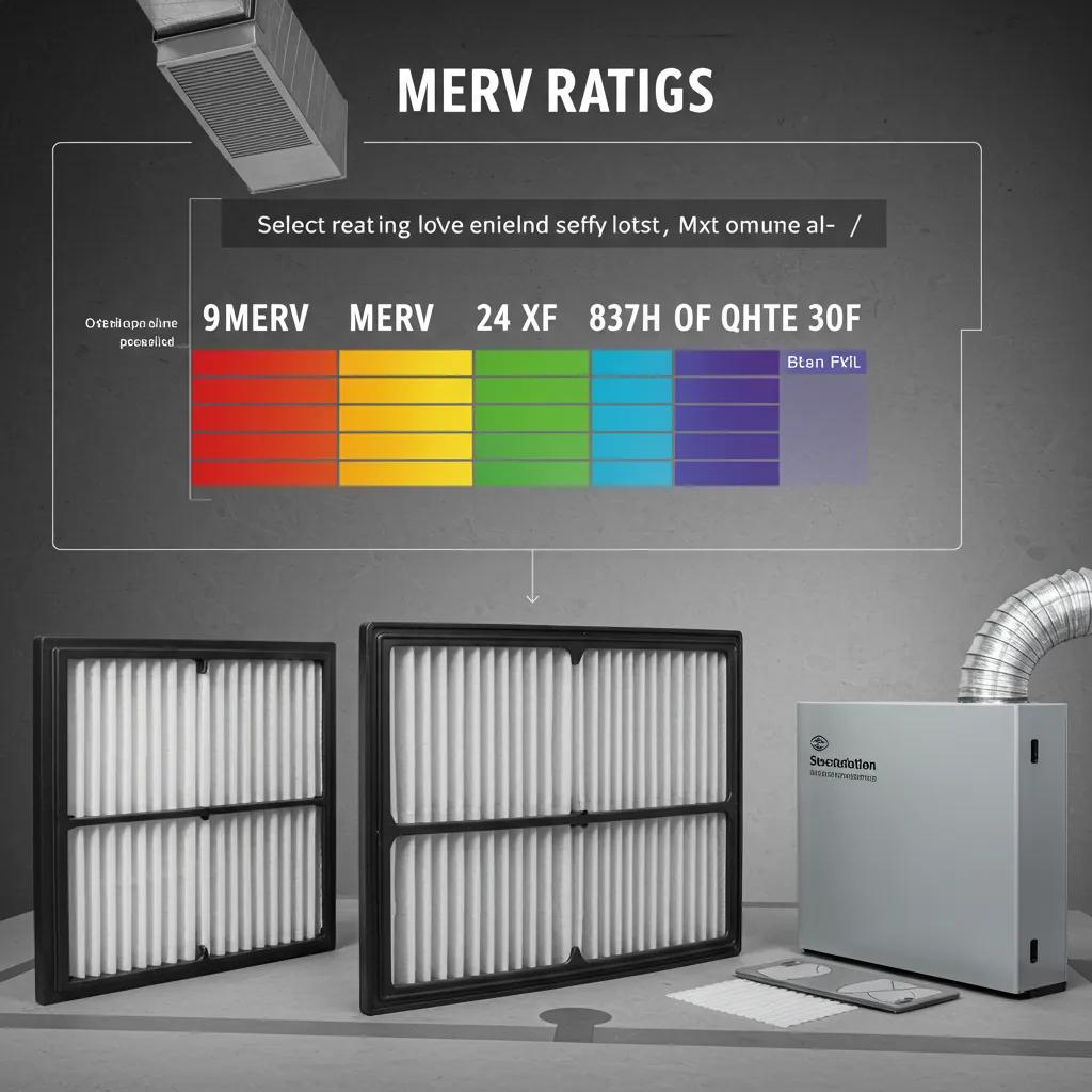Improve Home Comfort: Choose the Right HVAC Filters Today 1 A visual guide to MERV ratings for HVAC air filters, showing different efficiency levels