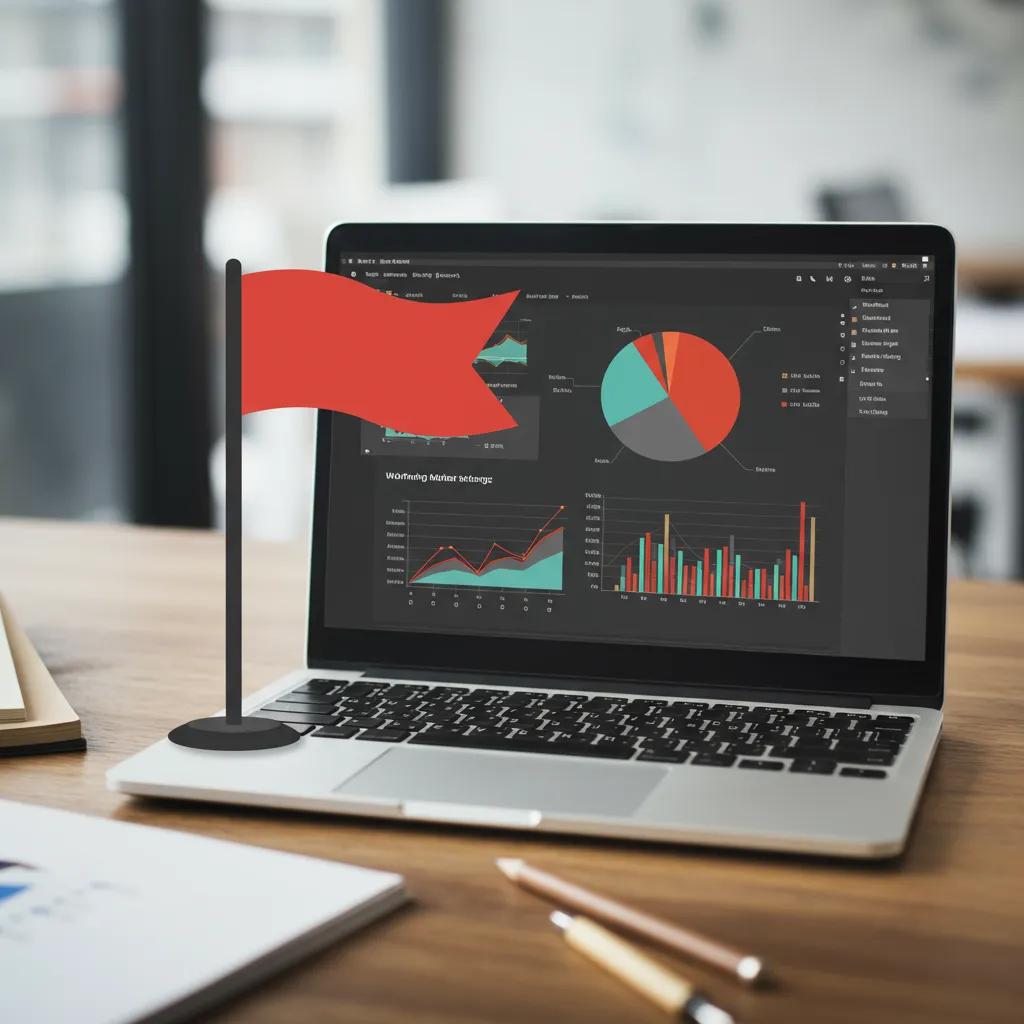 Warning signs of a bad eCommerce PPC agency with performance metrics on a laptop
