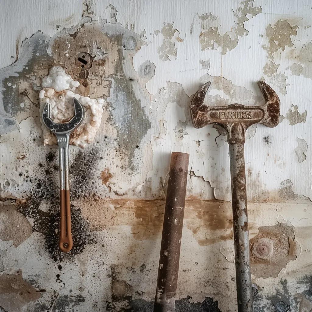 Damaged wall with water stains and mold, illustrating the dangers of ignoring slow drains Damaged wall with water stains and mold, illustrating the dangers of ignoring slow drains