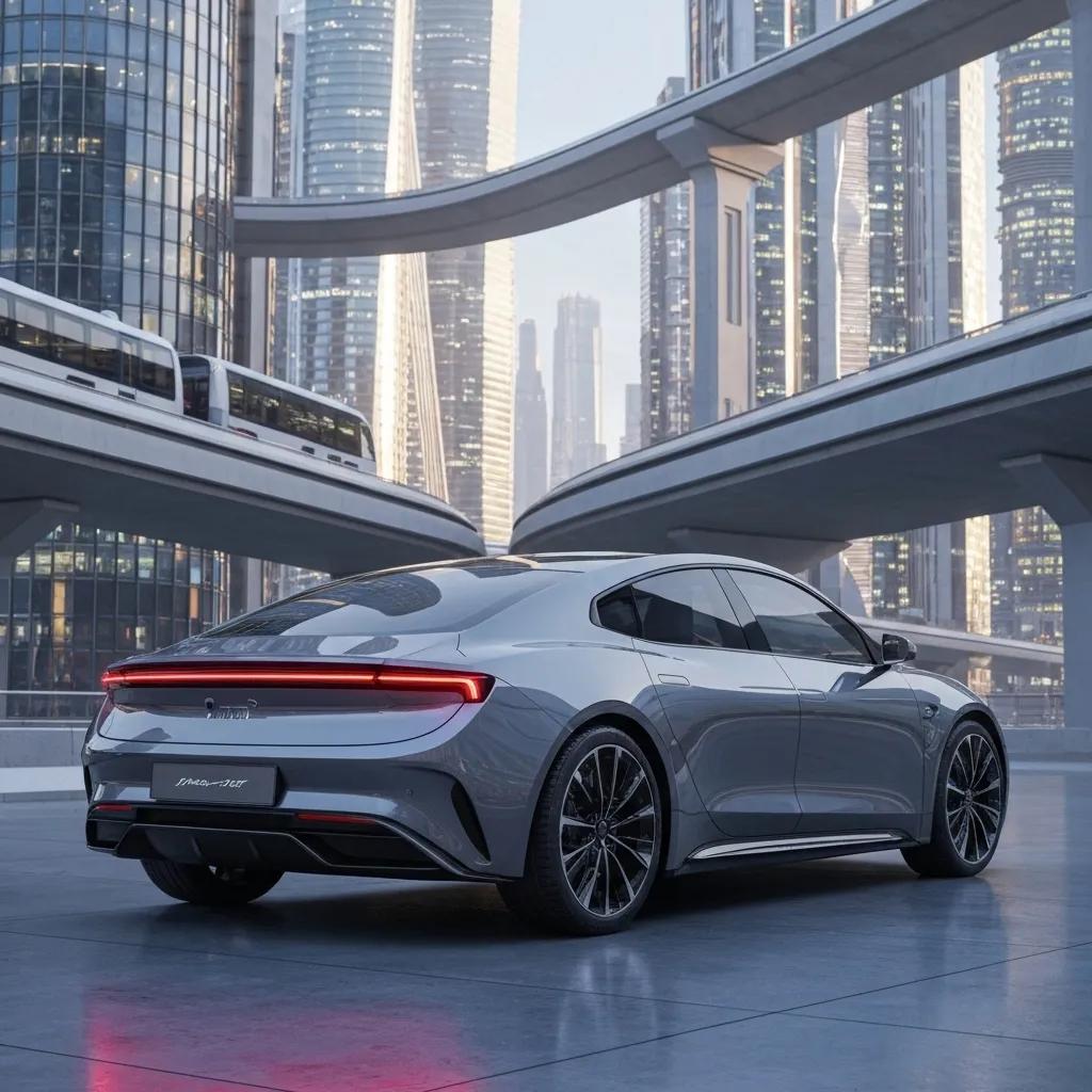 A well-maintained car parked outside a DMV testing facility, with an instructor standing by to assist a student