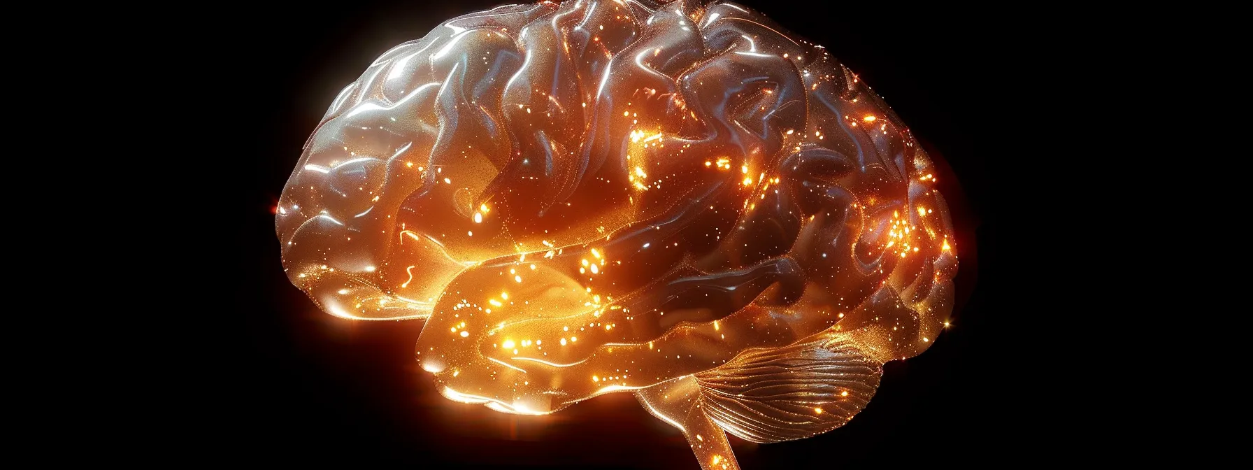 A stylized brain illustration with glowing neural pathways and soft ambient lighting, symbolizing mood, clarity, and wellness effects