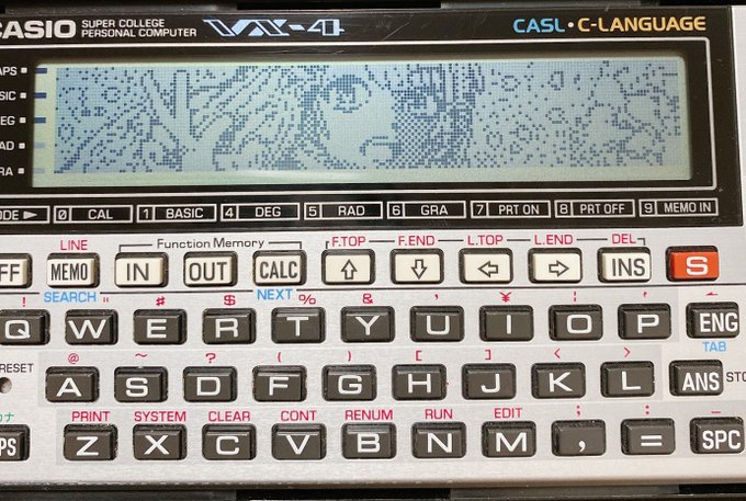 ポケコン(CASIO VX-4)のBASICのみで、二値ドットストイさんをフル