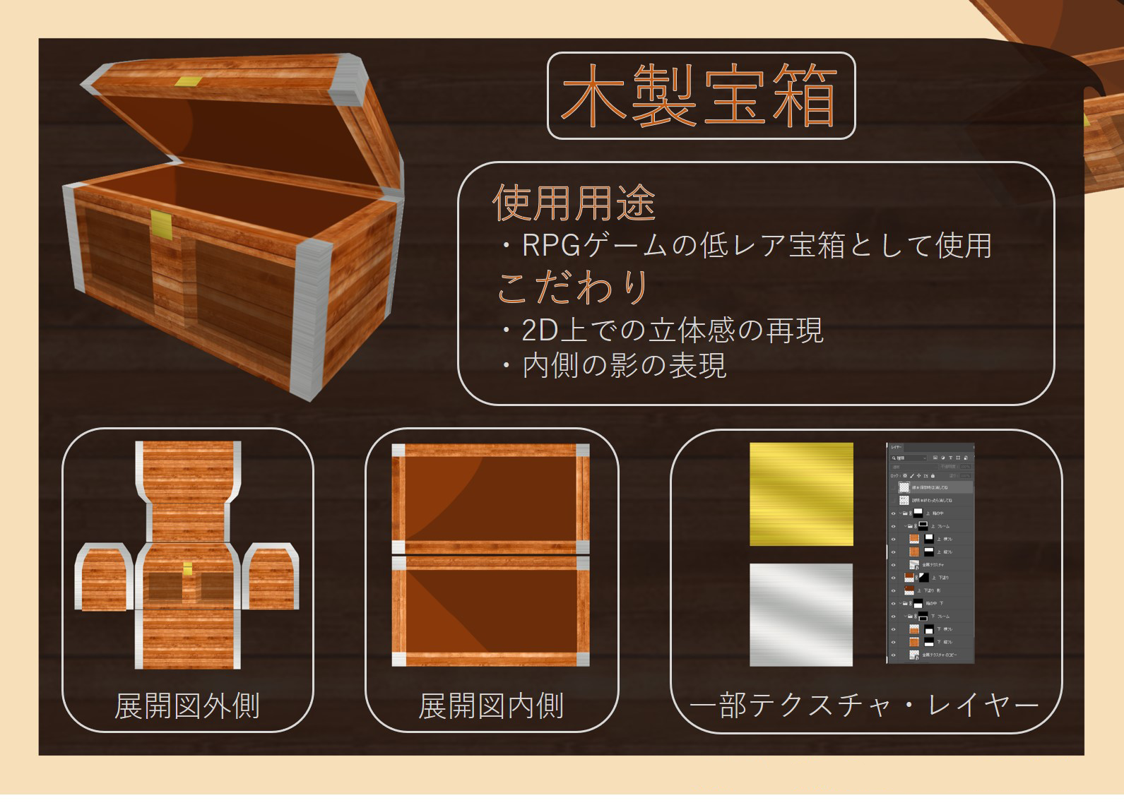 2D用 木の宝箱 | ゲームクリエイターズCAMP