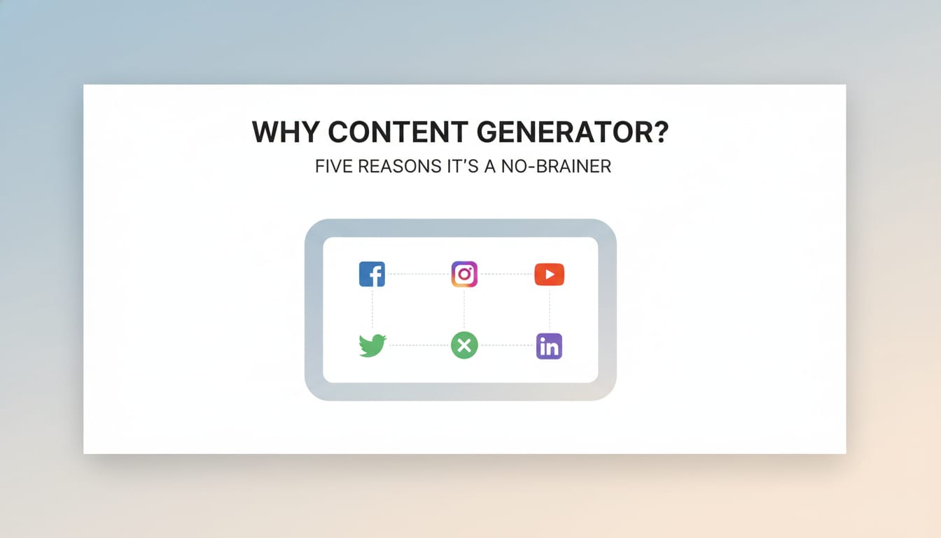 Why Content Generator? Five Reasons It's a No-Brainer