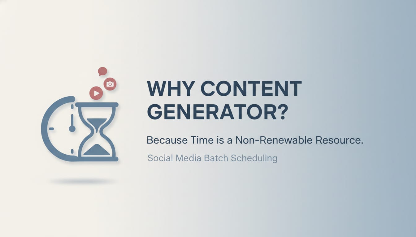 Why Content Generator? Because Time is a Non-Renewable Resource