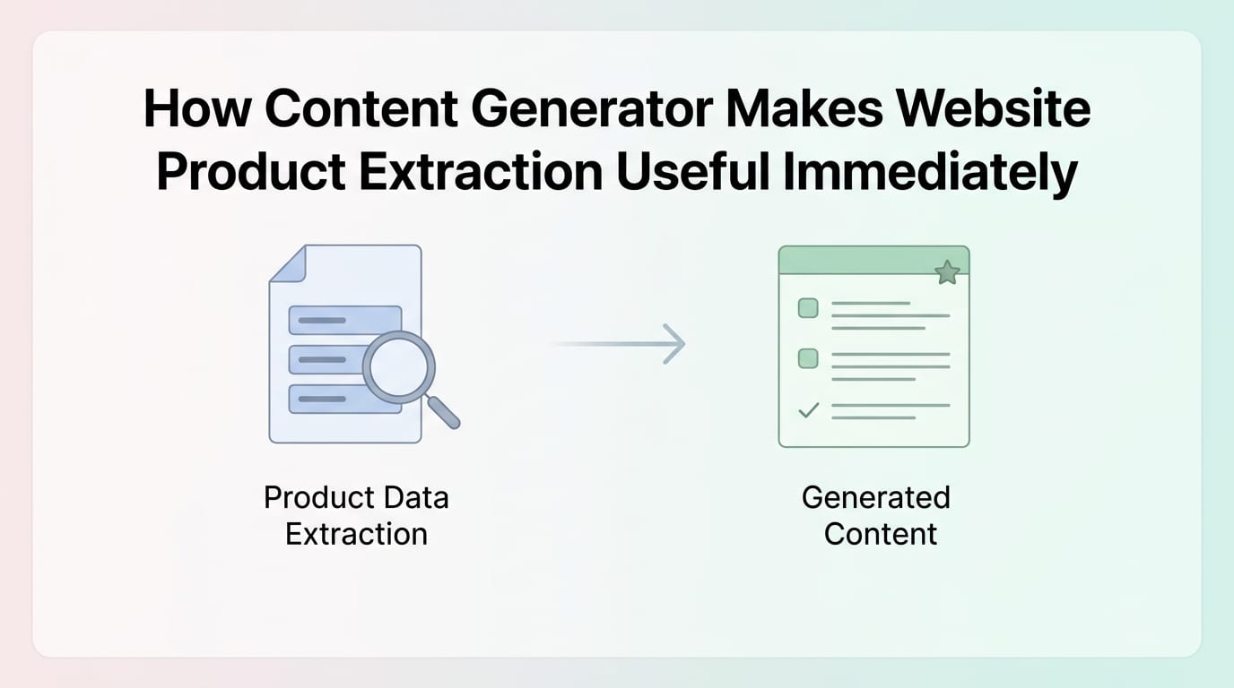 How Content Generator Makes Website Product Extraction Useful Immediately