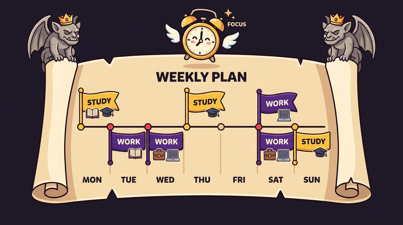 A Sample Weekly Plan for Balancing Studying and Work