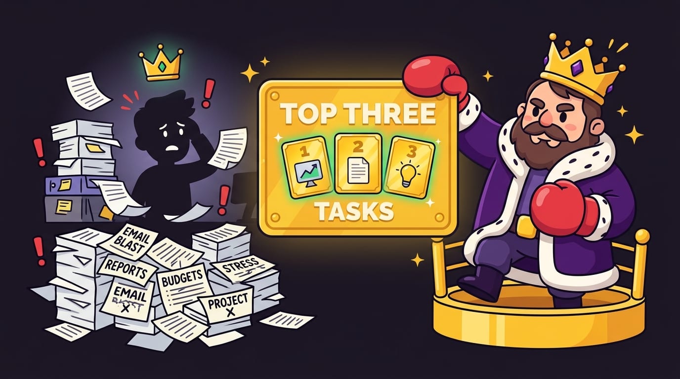 5. Use the “Top Three” Rule to Stop Drowning in Tasks