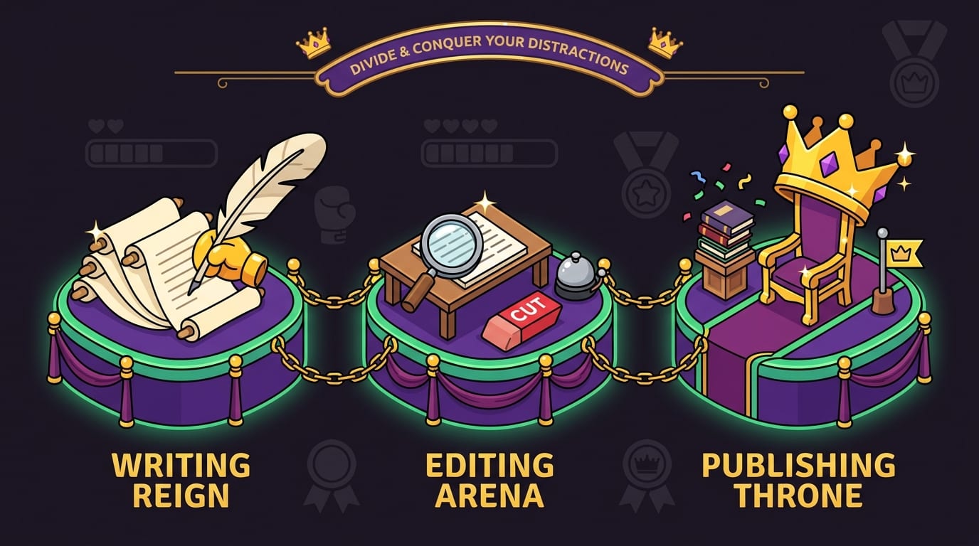 Separate Writing, Editing, and Publishing Like Three Tiny Kingdoms