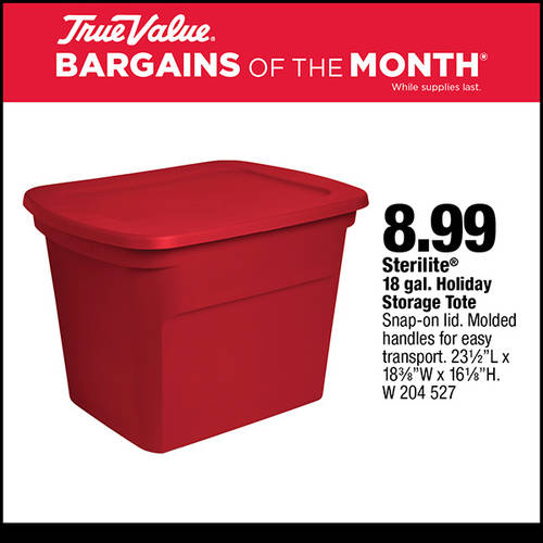 Storage Tote, Cement Color, 18-Gallons