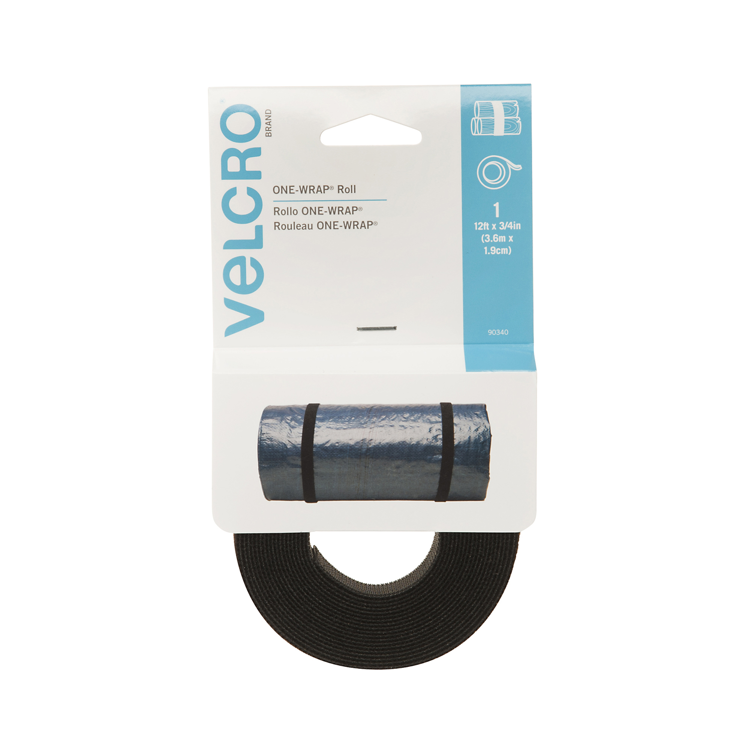 VELCRO Brand One-Wrap 3/4 In. x 12 Ft. Black Multi-Use Hook & Loop Roll