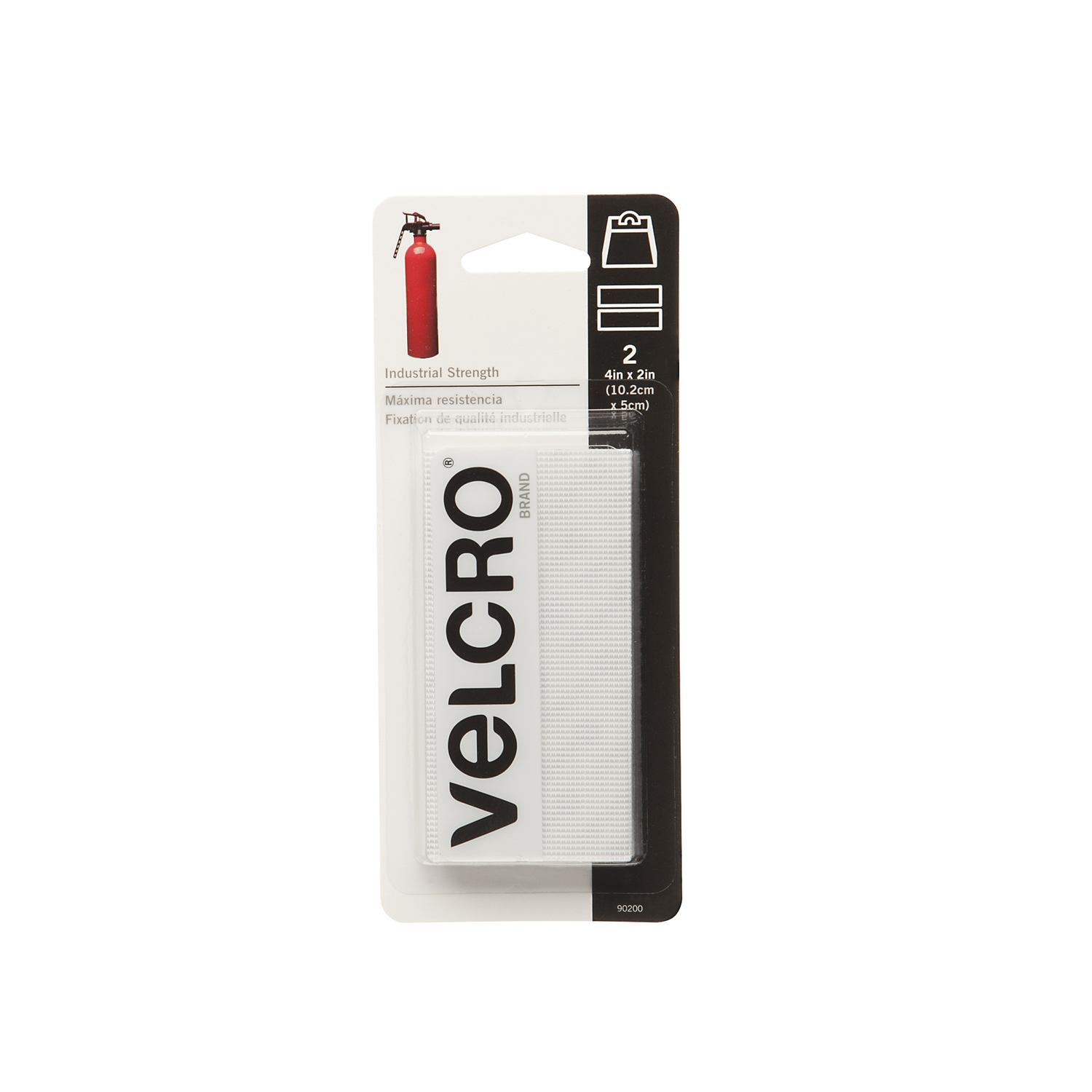 VELCRO Brand 2 In. x 4 In. White Industrial Strength Hook & Loop Strip (2 Ct.)
