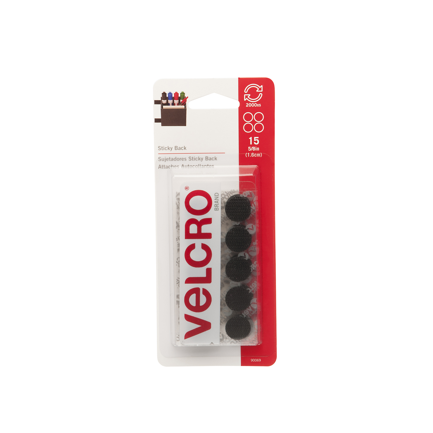 VELCRO Brand 5/8 In. Black Hook & Loop Discs (15-Count)