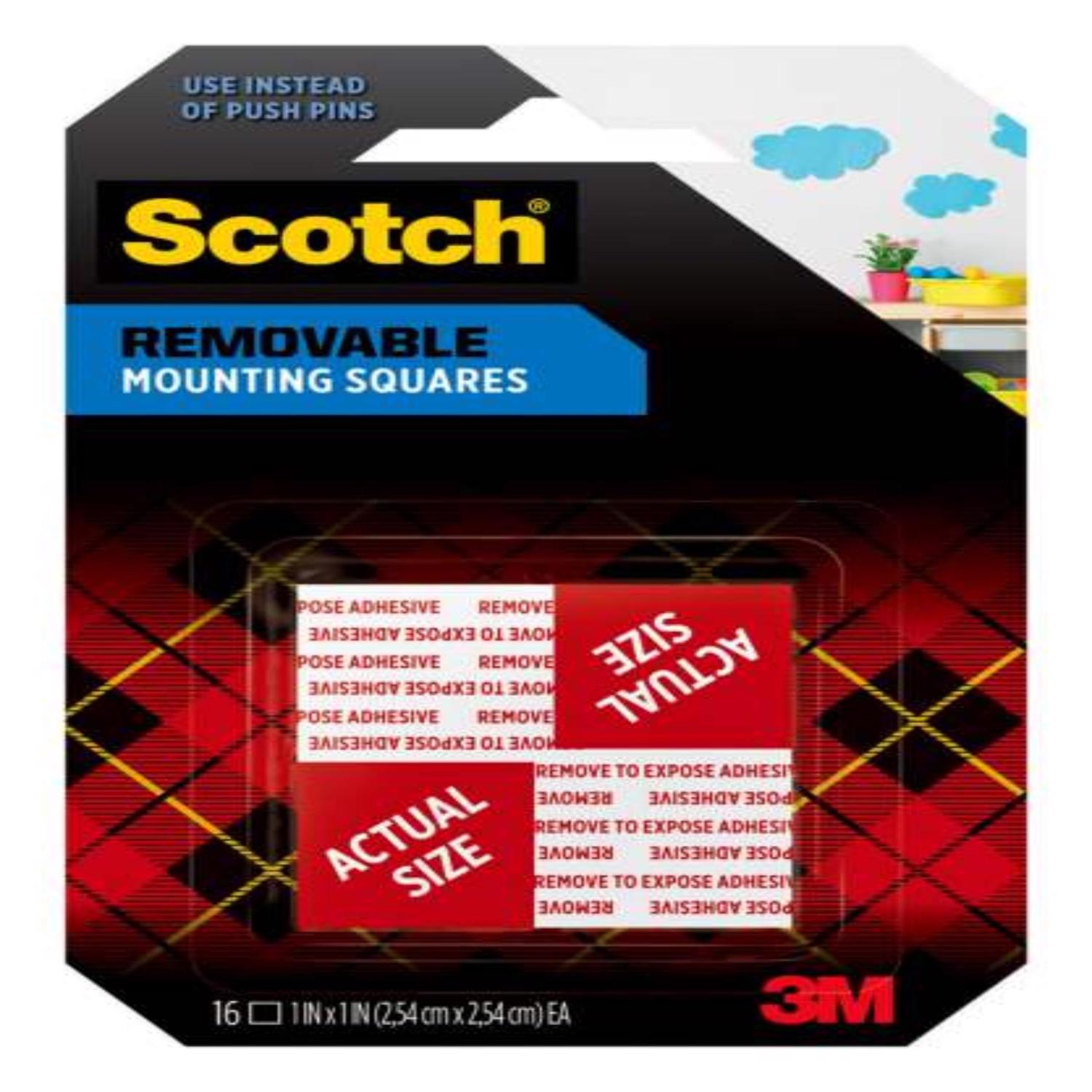Scotch 1 In. x 1 In. 1 Lb. Capacity Removable Mounting Squares (16-Pack)