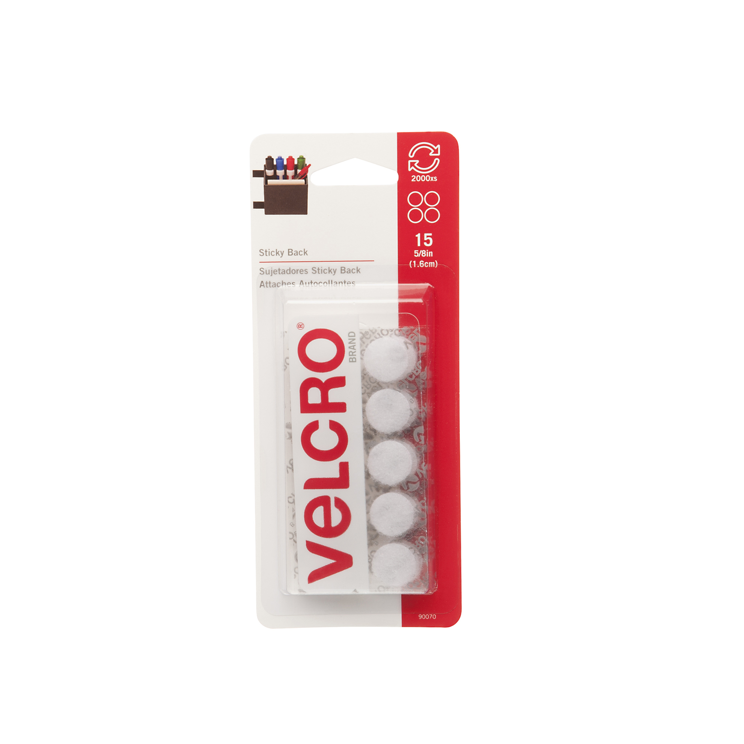 VELCRO Brand 5/8 In. White Hook & Loop Discs (15-Count)