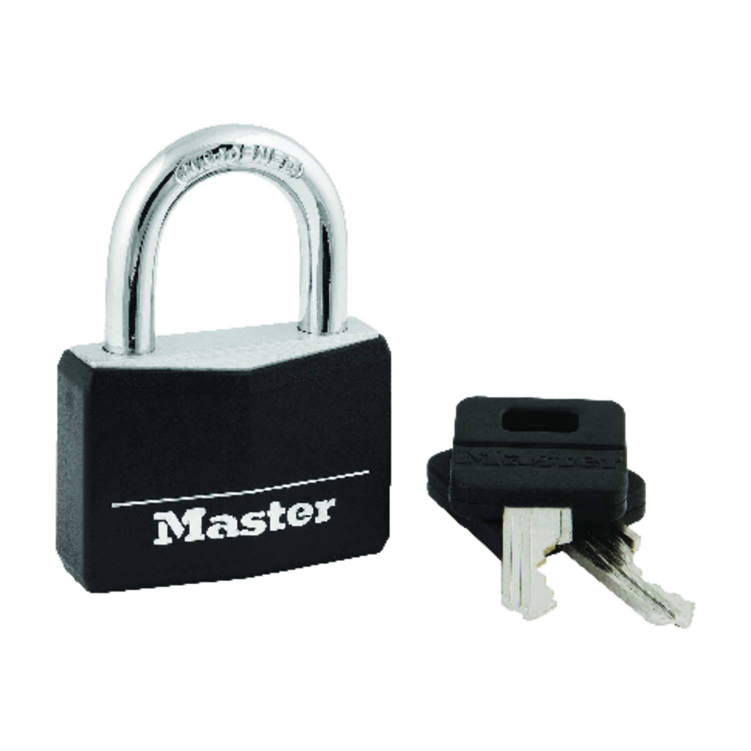 Master Lock 1-9/16 In. Black Covered Keyed Different Padlock