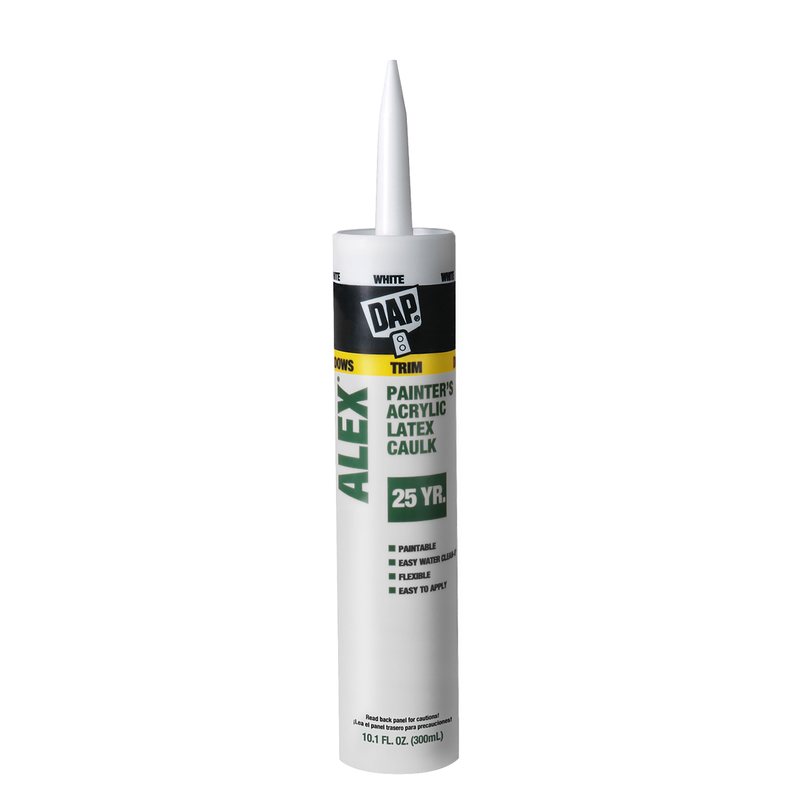 10.1 Oz. White Painter's Acrylic Latex Caulk - Durable & Paintable