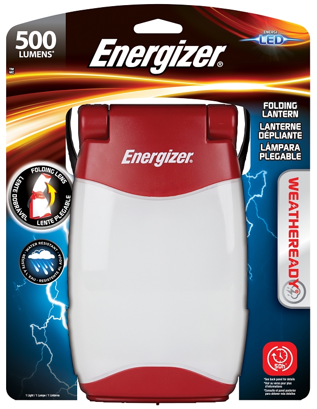 5.4" W X 7.4" H Red Plastic Folding Led Lantern