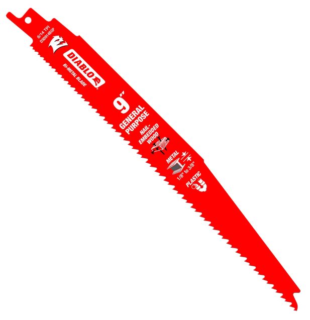 Diablo Demo Demon 9 In. 8/14 TPI Bi-Metal Multi-Purpose Reciprocating Saw Blade (5-Pack)