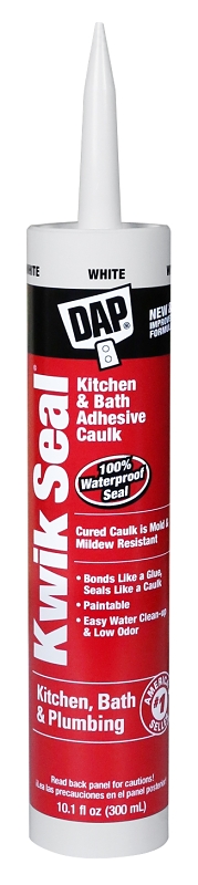 Kwik Seal Tub/Tile Caulk, White, 10.1-oz.