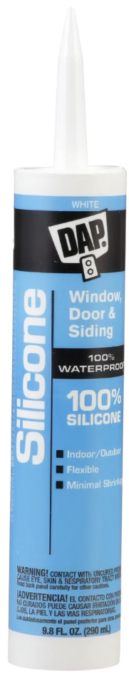Silicone Rubber Sealant, White, 9.8-oz.