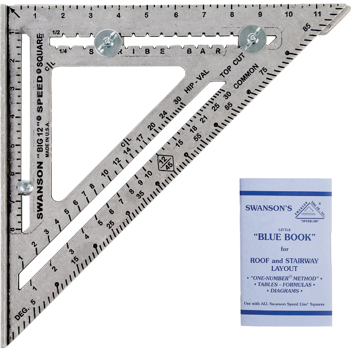Big 12 Speed 12 In. Aluminum Rafter Square With Layout Bar And Blue Book