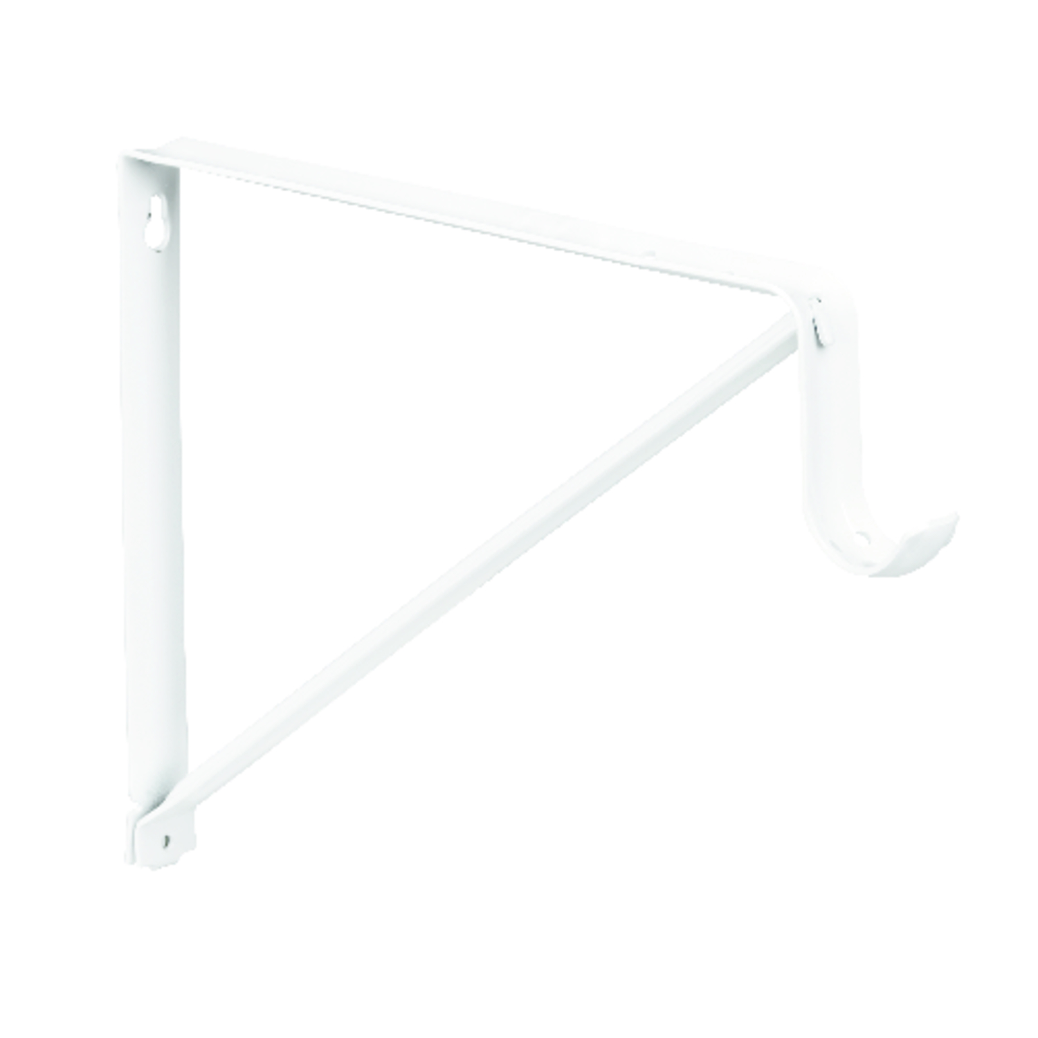 White Steel Closet Shelf & Rod Bracket, 10-3/4 In.